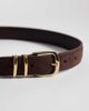 Arket ARKET real pure suede leather belt with gold buckle in brown - 3
