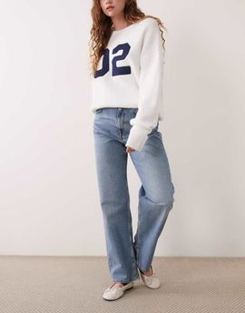 Arket ARKET relaxed boyfriend jeans with small split in washed blue