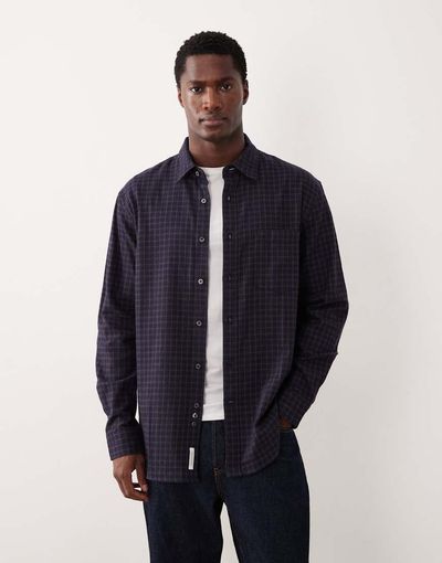 Arket ARKET relaxed fit flannel shirt in blue plaid