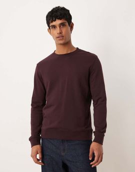 Arket ARKET relaxed terry sweatshirt with crew neck in burgundy-Red
