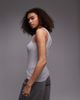 Arket ARKET ribbed jersey tank top in gray melange - 4
