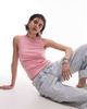 Arket ARKET ribbed jersey tank top in light pink - 1