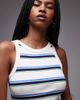 Arket ARKET ribbed jersey tank top in multi stripe - 3