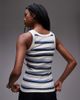 Arket ARKET ribbed jersey tank top in multi stripe - 4