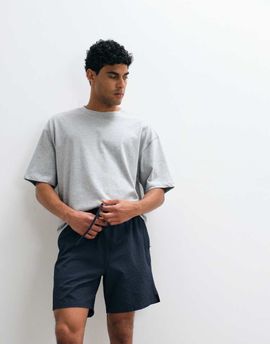 Arket ARKET seersucker crinkle shorts in navy