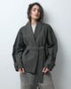 Arket ARKET shawl collar wrap jacket in khaki-Green - 1