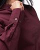 Arket ARKET shirt with deep cuffs in burgundy-Red - 4