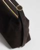 Arket ARKET small pure suede leather detachable cross body tote bag in dark brown - 3