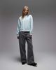 Arket ARKET soft crew neck terrycloth sweatshirt in aqua blue - 2