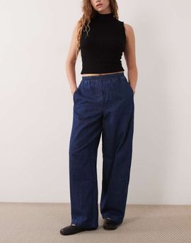 Arket ARKET soft denim barrel leag jeans in dark blue wash-Navy