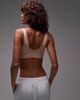 Arket ARKET soft seamless sports bralet top in beige-Neutral - 3
