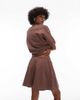 Arket ARKET soft touch elasticized waist mini skirt in brown - 3