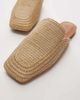 Arket ARKET straw slip on mule flats in neutral beige - 3