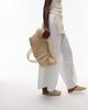 Arket ARKET straw slip on mule flats in neutral beige - 4