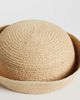 Arket ARKET straw summer hat with metal snap closure in natural beige-Neutral - 3