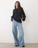 Arket ARKET super soft alpaca and wool relaxed sweater in navy - 3