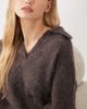 Arket ARKET super soft alpaca wool blend polo sweater in gray - 3