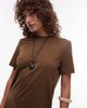 Arket ARKET t-shirt in mocha brown - 3