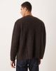 Arket ARKET textured alpaca blend cardigan in brown - 3