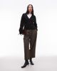 Arket ARKET textured yarn wool cardigan with v-neck and front pockets in black - 3