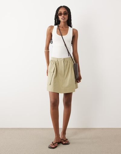 Arket ARKET utility mini skirt in beige-Neutral