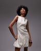 Arket ARKET v back bubble hem mini dress in cream-Neutral - 1