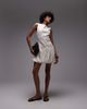 Arket ARKET v back bubble hem mini dress in cream-Neutral - 2