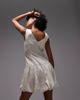 Arket ARKET v back bubble hem mini dress in cream-Neutral - 3