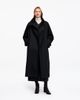 Arket ARKET waxed cotton funnel neck maxi trench with cord inner collar detail in black - 1
