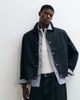 Arket ARKET waxed cotton short jacket with contrast cord collar in black - 1