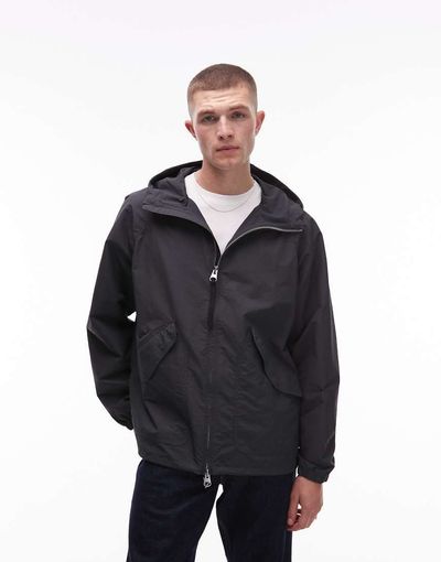 Arket ARKET windbreaker jacket with zip front and hood in gray