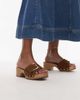 Arket ARKET wooden heeled clogs with real suede strap and gold buckle in brown-Neutral - 1