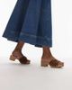 Arket ARKET wooden heeled clogs with real suede strap and gold buckle in brown-Neutral - 3