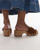 Arket ARKET wooden heeled clogs with real suede strap and gold buckle in brown-Neutral - 4