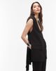 Arket ARKET wool blend tie back vest in black - 1