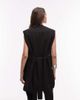 Arket ARKET wool blend tie back vest in black - 4