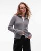 Arket ARKET wool blend zip front cardigan with wide collar in heather gray - 1