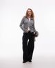 Arket ARKET wool blend zip front cardigan with wide collar in heather gray - 3