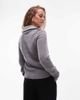 Arket ARKET wool blend zip front cardigan with wide collar in heather gray - 4