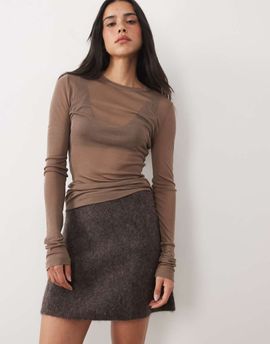 Arket ARKET wool mini skirt in brown
