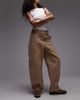 Arket ARKET workwear pants with triple stitch detail in washed beige-Neutral - 3