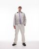 Arket ARKET zip front minimalist workwear jacket with collar in mole-Neutral - 1