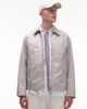 Arket ARKET zip front minimalist workwear jacket with collar in mole-Neutral - 2