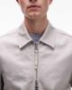 Arket ARKET zip front minimalist workwear jacket with collar in mole-Neutral - 3