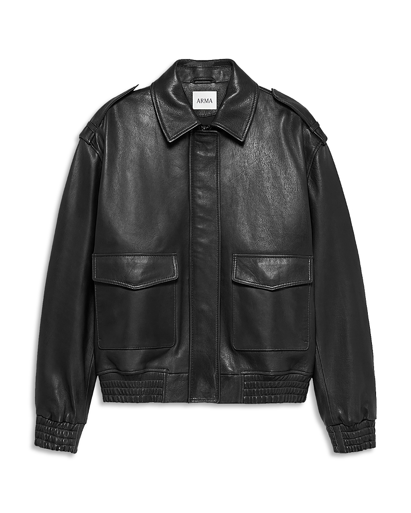 Arma Arma Astra Vegetal Leather Zip Front Jacket