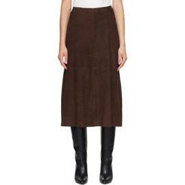 Arma Arma Brown Melita Suede A-Line Midi Skirt