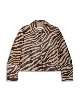 Arma Arma Emy Cavallino Zebra Print Leather Jacket