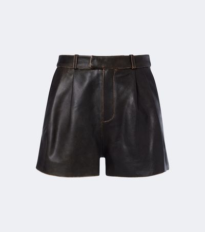 Arma Arma High-rise leather shorts