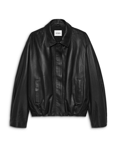 Arma Arma Melis Leather Zip Front Jacket