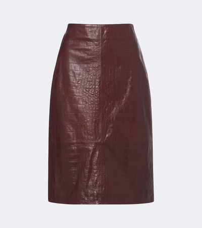 Arma Arma Nathaly croc-effect leather midi skirt